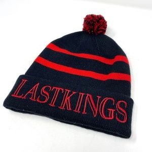 NWOT Last Kings Tut Knit PomPom Stripe Beanie Hat